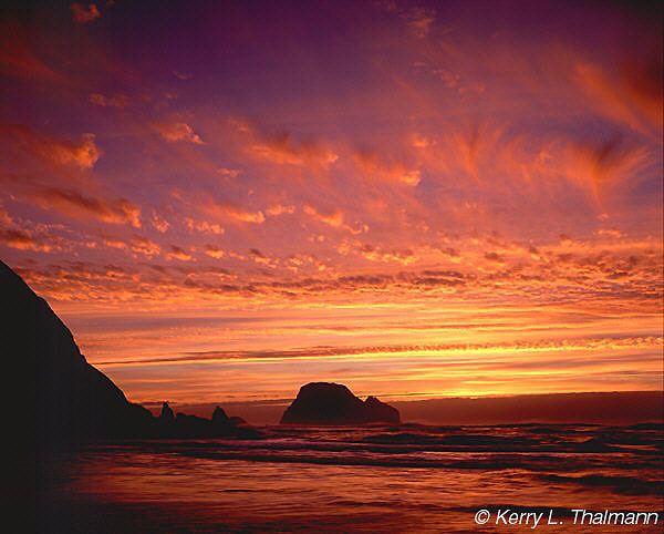 Sunset from Short Creek Beach (64k)