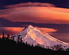 Mount Hood - Alpenglow and Lenticular Clouds (69k)